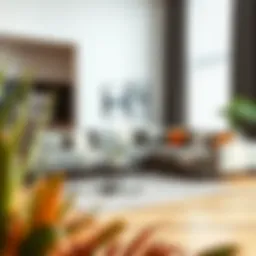 A stylish modern sofa arrangement in a contemporary living room