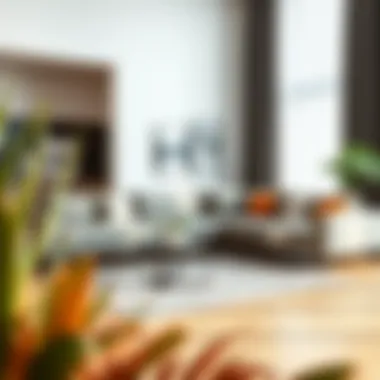 A stylish modern sofa arrangement in a contemporary living room