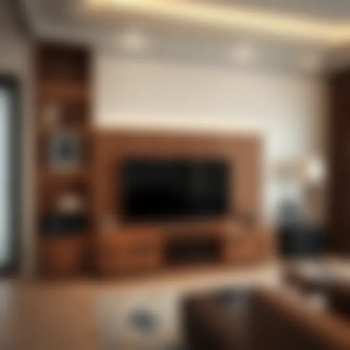 Luxurious wooden TV unit with integrated storage