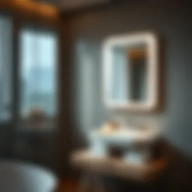 Modern Aesthetic of Sticky Bathroom Mirrors Sleek design of a sticky bathroom mirror enhancing modern decor
