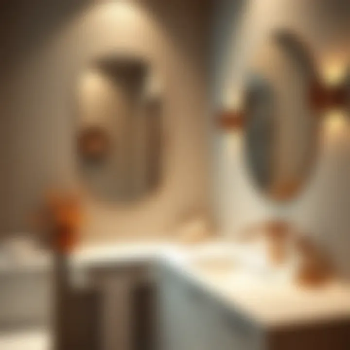 Chic Bathroom Style with Sticky Mirror Stylish bathroom featuring a well-placed sticky mirror