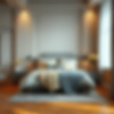 Stylish bedroom decor featuring a double comforter