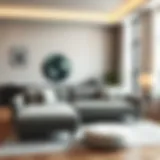 Stylish convertible sofa bed in a modern living room