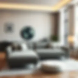 Stylish convertible sofa bed in a modern living room