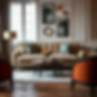 Stylish double sofa setup enhancing interior decor