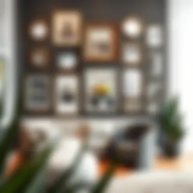 Stylish gallery wall featuring various mirror-framed pieces