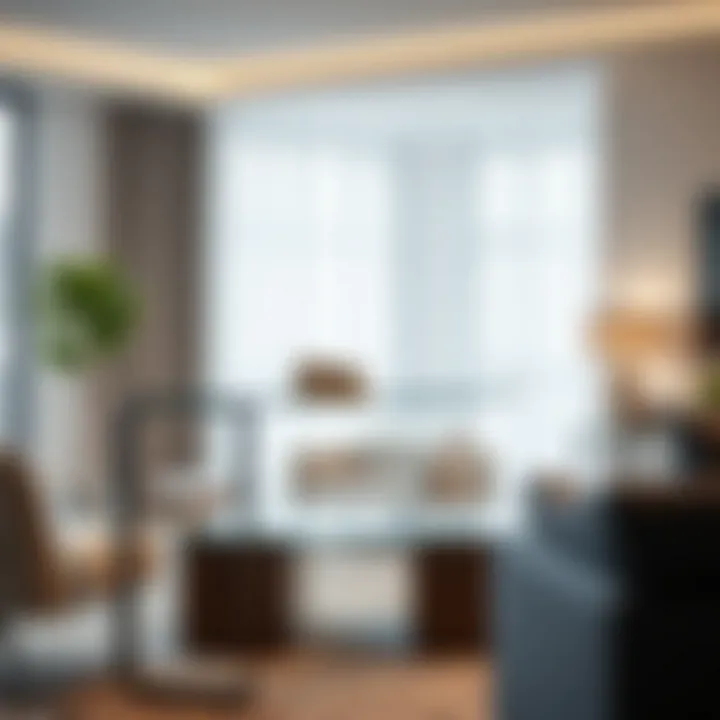 Stylish glass presentation stand in modern decor