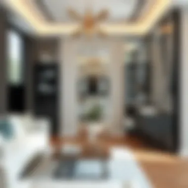 Enhancing Interior Spaces with Mirrored Elements Stylish interior featuring mirrored door accentuating the space