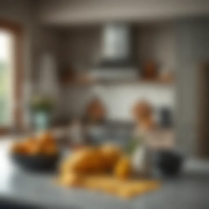 Stylish kitchen setting showcasing the use of kitchen cloths