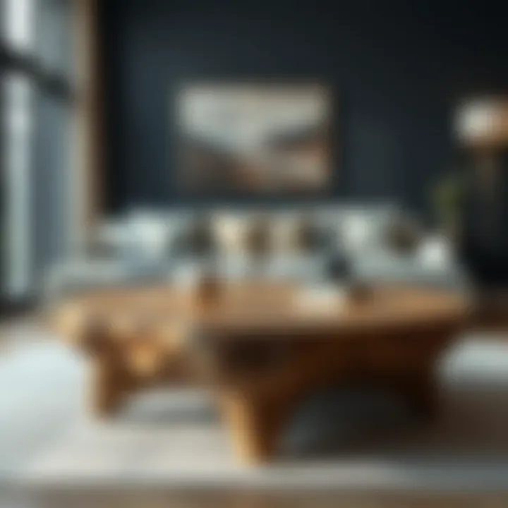 Stylish oak coffee table showcasing intricate wood grain