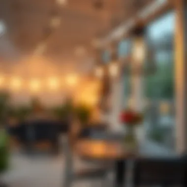 Chic Patio Ambiance with Stylish Pendant Lights Stylish pendant lights enhancing a patio ambiance