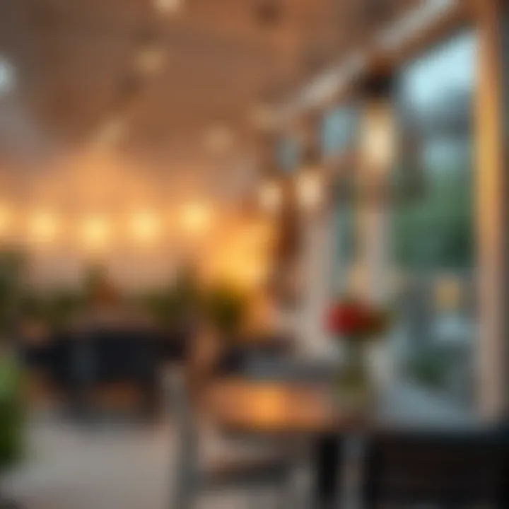 Chic Patio Ambiance with Stylish Pendant Lights Stylish pendant lights enhancing a patio ambiance