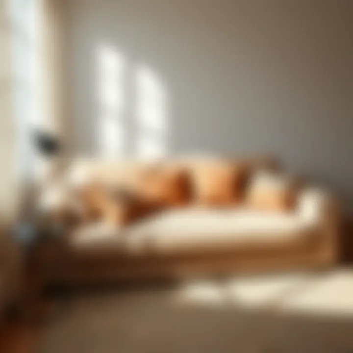 Stylish sofa bed with decorative pillows