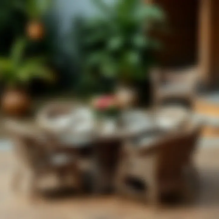 Stylish Wicker Table Setting Stylish table setting featuring wicker service