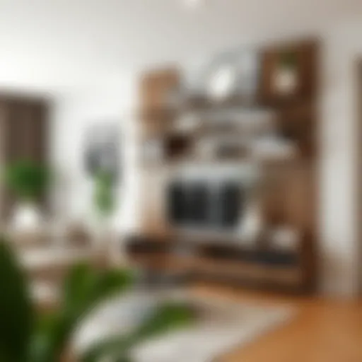 Contemporary Wall Shelving Design Stylish wall shelving in a contemporary living room