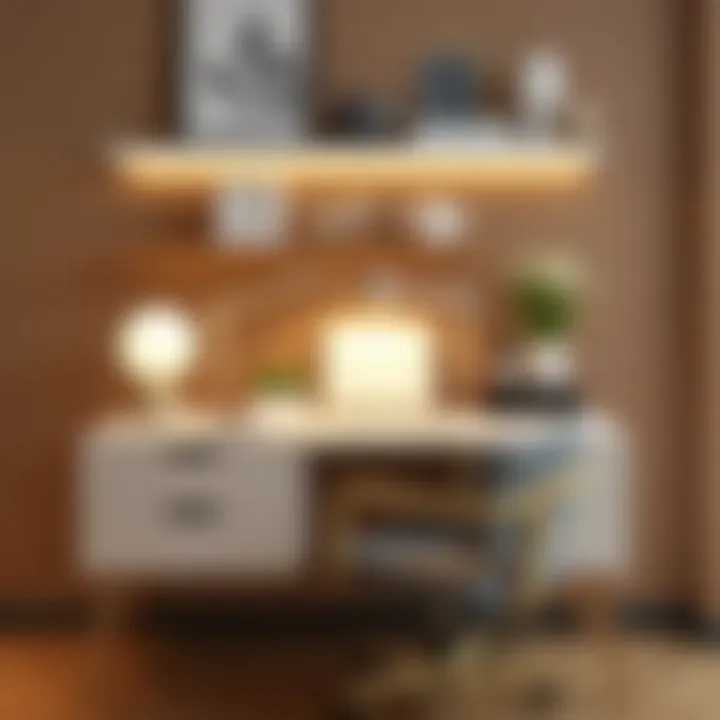 Organized Elegance: A Stylish Design Desk Stylish design desk with organizational features and decor elements