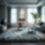 Luxurious faux fur rug in a modern living room