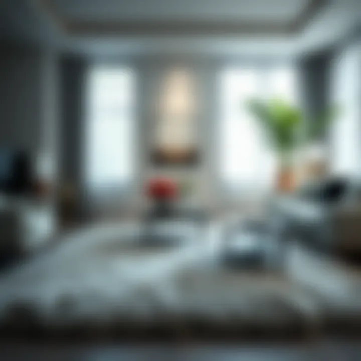 Luxurious faux fur rug in a modern living room