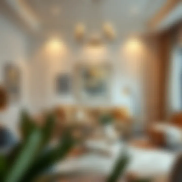 An inviting living room showcasing a combination of decorative elements