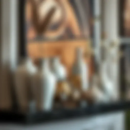 Stylish decorative vases arranged elegantly on a shelf