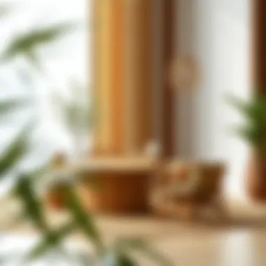 Sustainable bamboo furniture showcasing natural textures