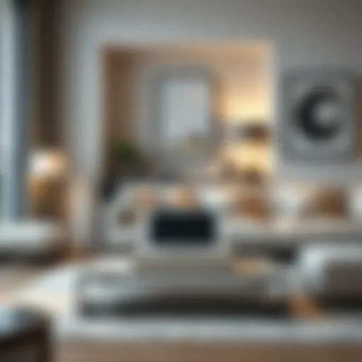 Elegant Tablet Stand in Modern Living Room Elegant tablet stand in a modern living room setting