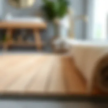 Natural Wood Grain Detail of Bath Mat Close-up of natural wood grain on a bath mat