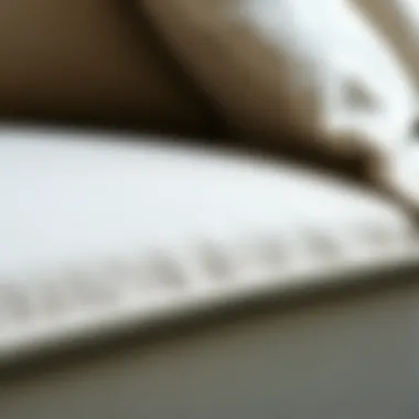 Intricate Fabric Texture of Sofa Close-up of fabric texture in a light gray cream sofa