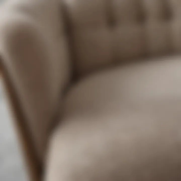 Close-up of textured fabric used in ash color seating