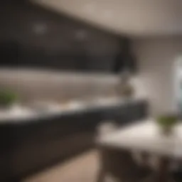 Contemporary kitchen featuring LED under-cabinet lighting