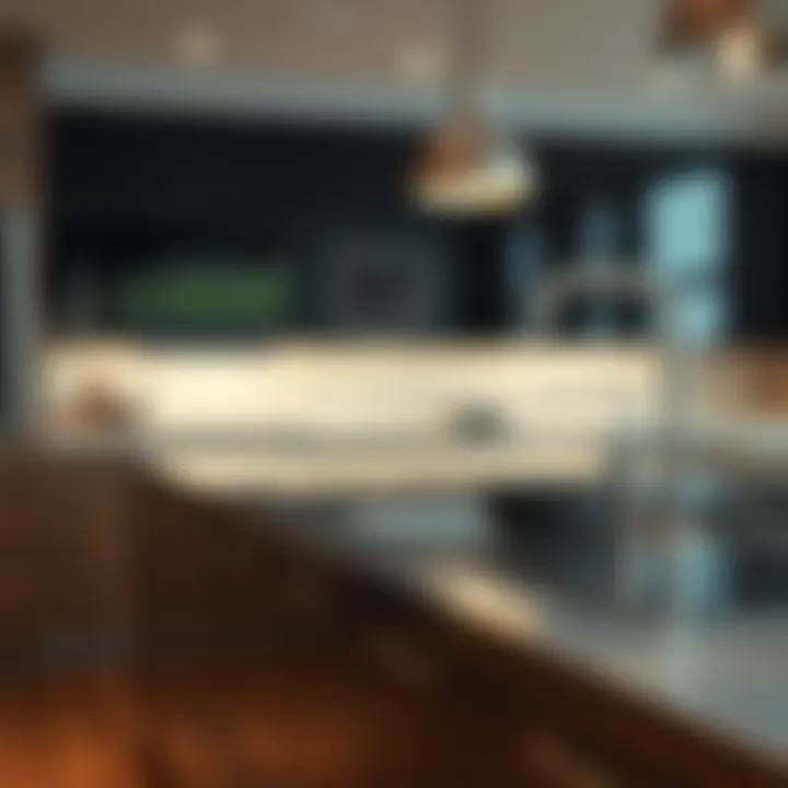 Sleek stainless steel work surface highlighting modern design