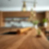Elegant wooden countertop showcasing natural grain patterns