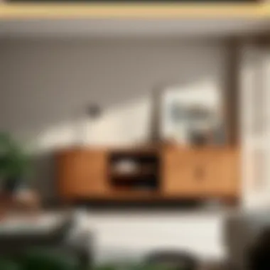 Stylish Three-Door Console Showcasing Organization and Design Stylish three-door console showcasing organization and design