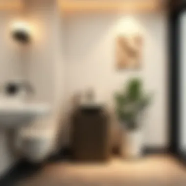 Enhancing Aesthetics in Bathroom Decor Stylish decorative trash can in a restroom