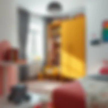 Trendy Wardrobe Enhancing Children's Room Atmosphere Trendy children's room with vibrant wardrobe