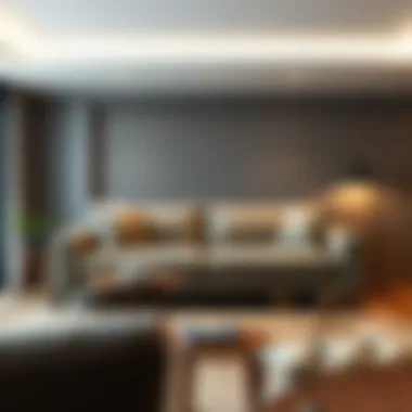 Trendy modern sofa cover in a stylish living room setting