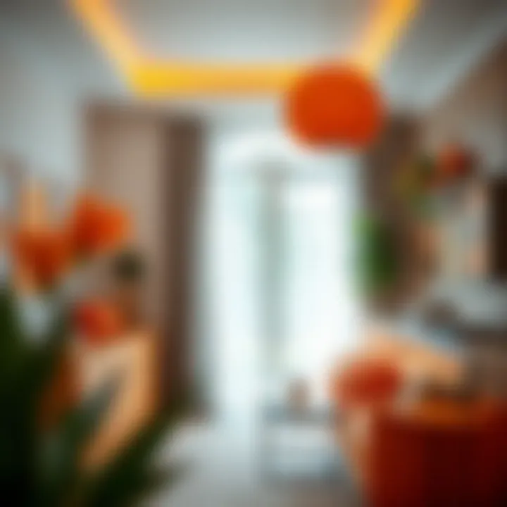 Interior design featuring orange elements