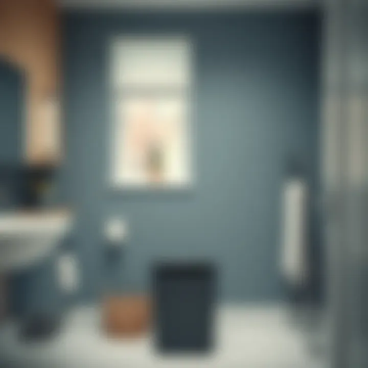 Decorative plastic trash can integration in bathroom design