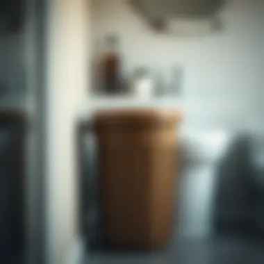 Functional usage of a plastic trash can in the bathroom