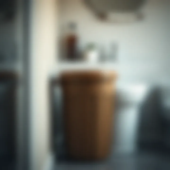 Functional usage of a plastic trash can in the bathroom