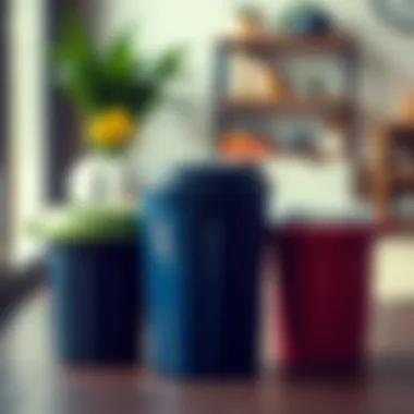 Variety of plastic trash can styles for home decor