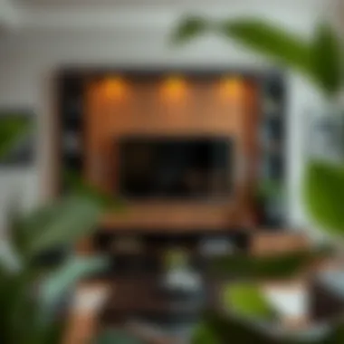 Stylish Accessories Arrangement Stylish arrangement of accessories around a television