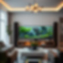 Elegant TV stand aquarium showcasing a modern living room