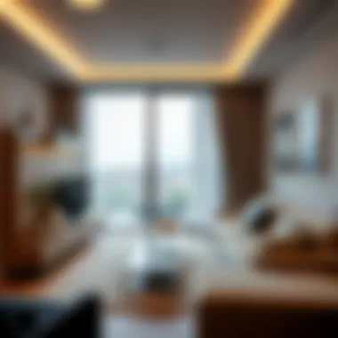 Integration in Living Spaces Stylish living room with integrated TV unit