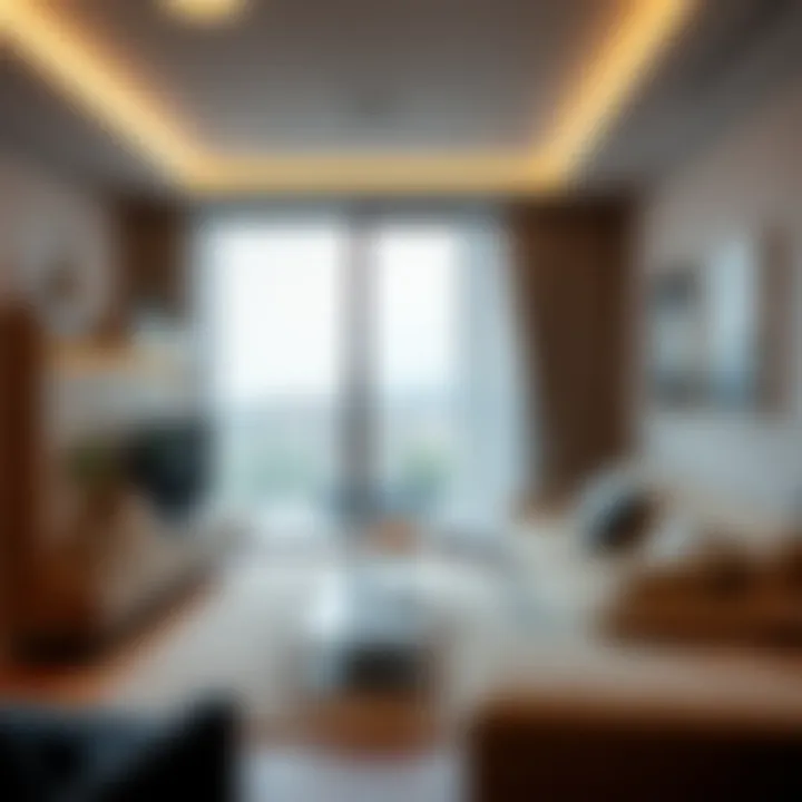 Integration in Living Spaces Stylish living room with integrated TV unit