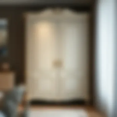 Elegant two-door wardrobe with decorative elements