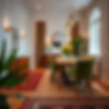 Chic Dining Area Enhanced by Tasteful Runners Chic dining area enhanced by tasteful runner rugs