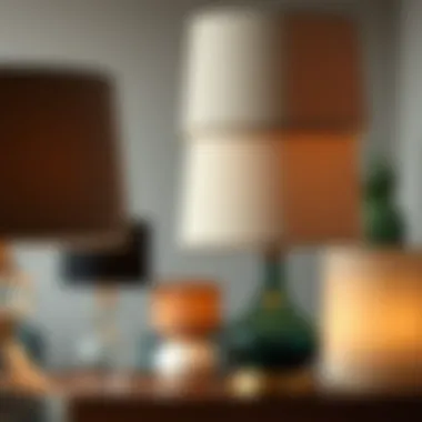 Variety of fabric types used in modern lampshades