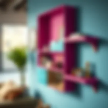 Artistic Vibrant Wall Storage Artistic wall-mounted storage solution in a vibrant color