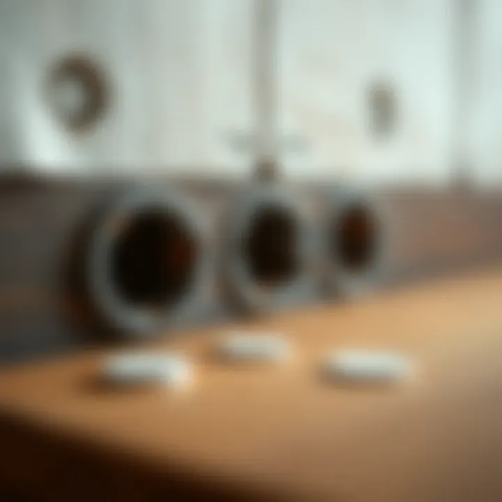 Filling Material Options Detailed view of various filling materials for screw holes